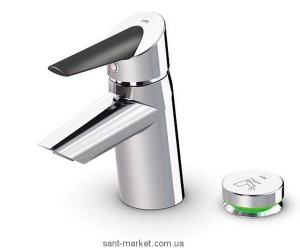 Смеситель для раковины однорычажный электронный с донным клапаном Oras Optima хром/черный 2701F