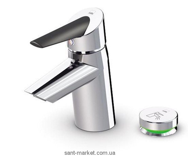 Смеситель для раковины однорычажный электронный с донным клапаном Oras Optima хром/черный 2701F