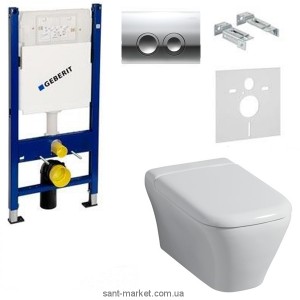 Унітаз Keramag My Day 201400 + 575410 + Комплект 4 в 1 для підвісного унітазу Geberit Duofix 458.161.21.1