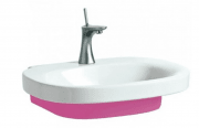 Раковина для ванної на п'єдестал Laufen колекція Mimo біло-рожева H8115570451041