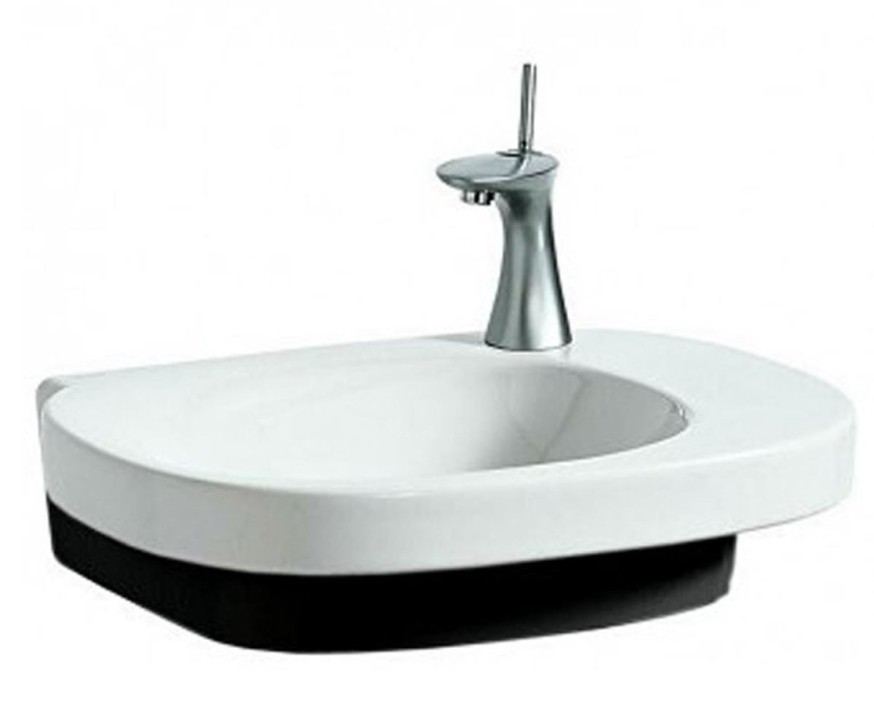 Раковина для ванної підвісна Laufen колекція Mimo чорно-біла H8105560171041