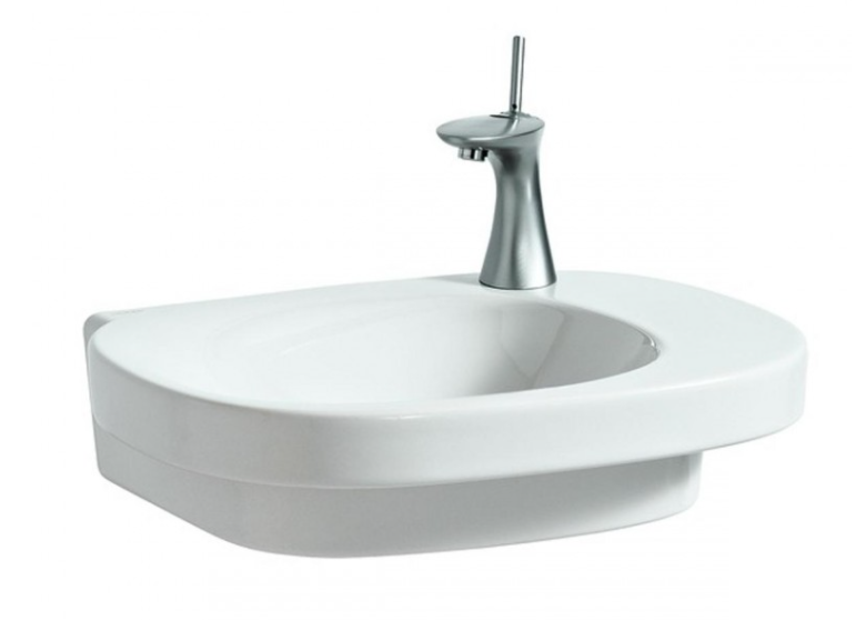 Раковина для ванної підвісна Laufen колекція Mimo біло-рожева H8105560451041