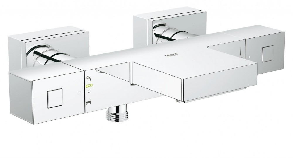 Змішувач з термостатом двухвентильний для ванни Grohe колекція Grohtherm Cube хром 34497000