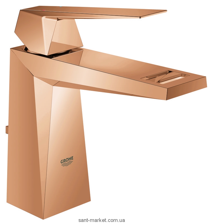 Смеситель для раковины однорычажный с донным клапаном каскадный Grohe Allure Brilliant теплый закат 23029DA0