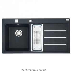 Мойка для кухни прямоугольная Franke Mythos fusion MTF 651-100  1.5 чаши  крыло справа  накладная  гранит  черная 114.0156.992