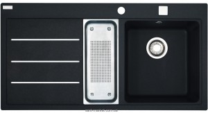 Мойка для кухни прямоугольная Franke Mythos fusion MTF 651-100  1.5 чаши  крыло слева  накладная  гранит  черная 114.0156.981