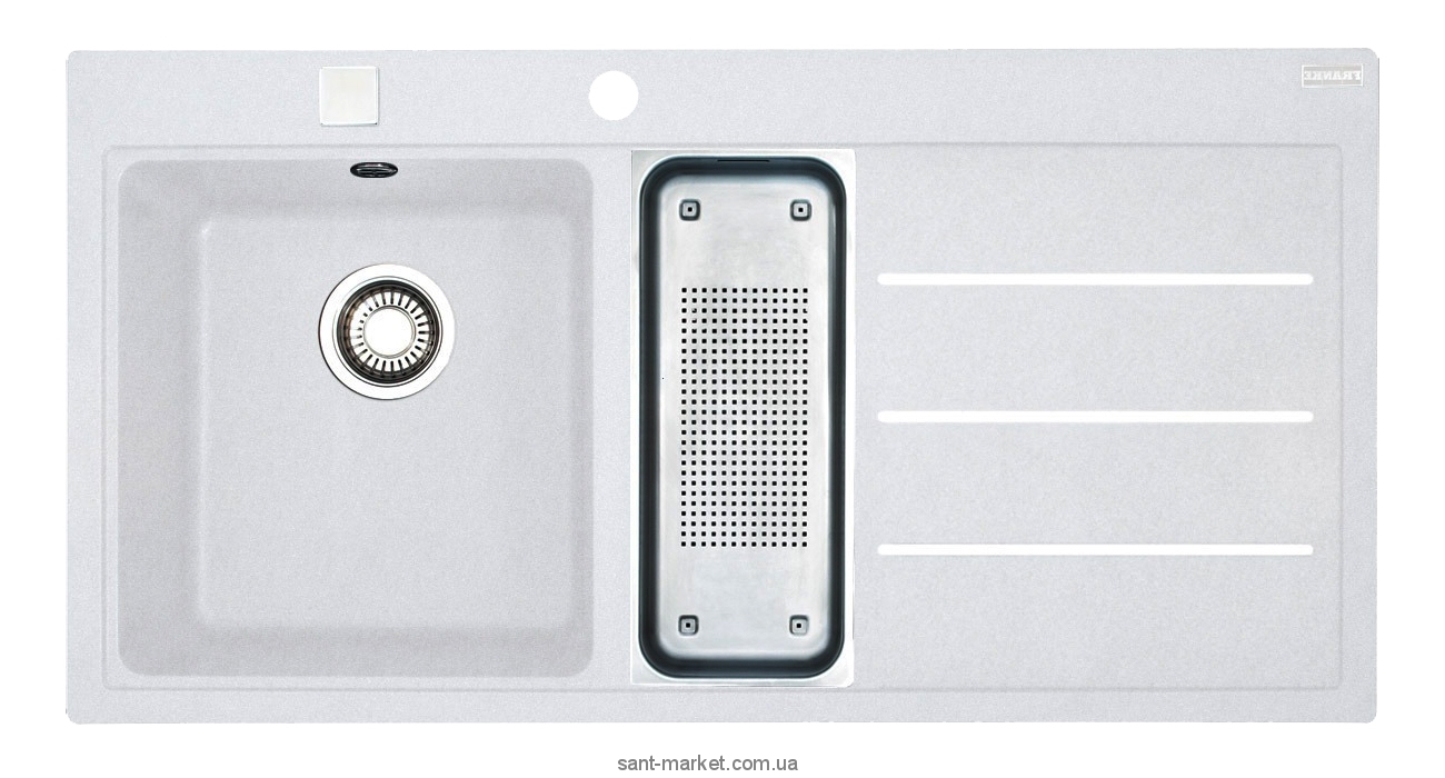 Мойка для кухни прямоугольная Franke Mythos fusion MTF 651-100  1.5 чаши  крыло справа  накладная  гранит  белая 114.0156.988