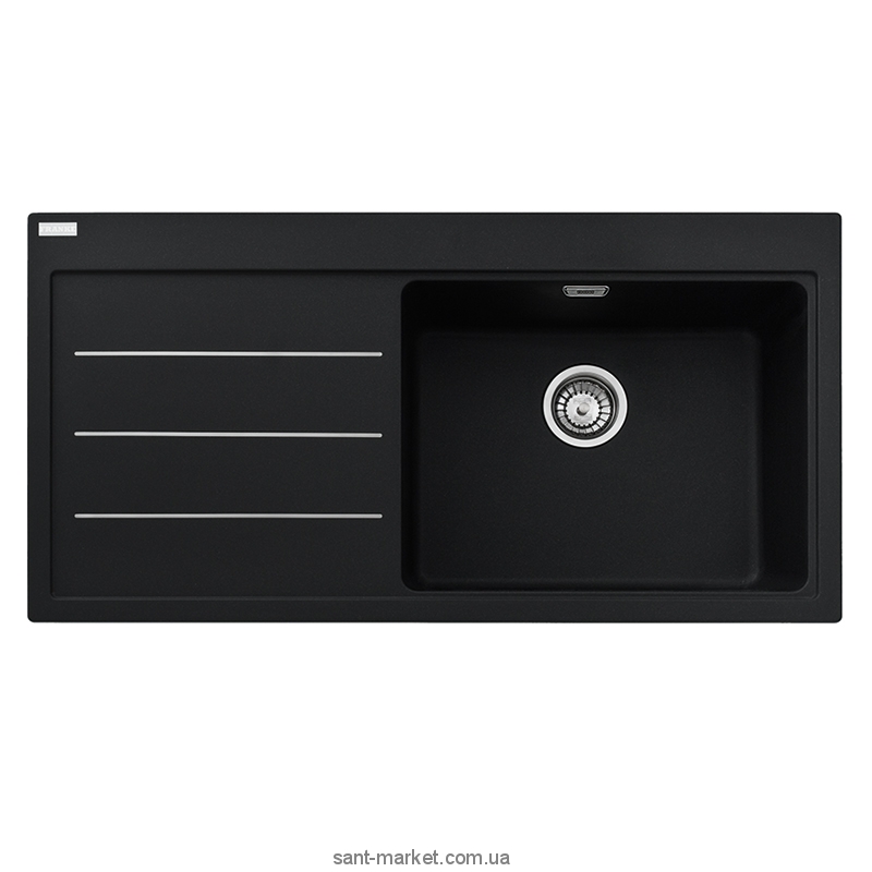Мийка для кухні прямокутна Franke Mythos Fusion MTF 611-100 крило зліва врізна граніт онікс 114.0157.264