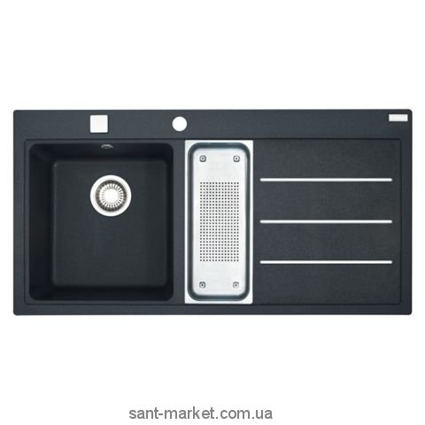 Мойка для кухни прямоугольная Franke Mythos fusion MTF 651-100  1.5 чаши  крыло справа  накладная  гранит  черная 114.0156.992