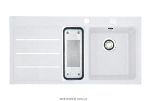 Мойка для кухни прямоугольная Franke Mythos fusion MTF 651-100  1.5 чаши  крыло слева  накладная  гранит  белая 114.0156.977
