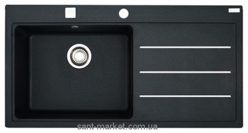 Мийка для кухні прямокутна Franke Mythos Fusion MTF 611 крило праворуч врізна граніт чорна 114.0157.287