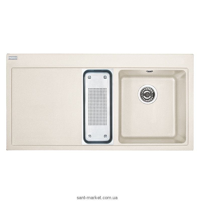 Мийка для кухні прямокутна Franke Mythos MTG 651-100 1.5 чаші крило зліва врізна граніт ваніль 114.0277.700