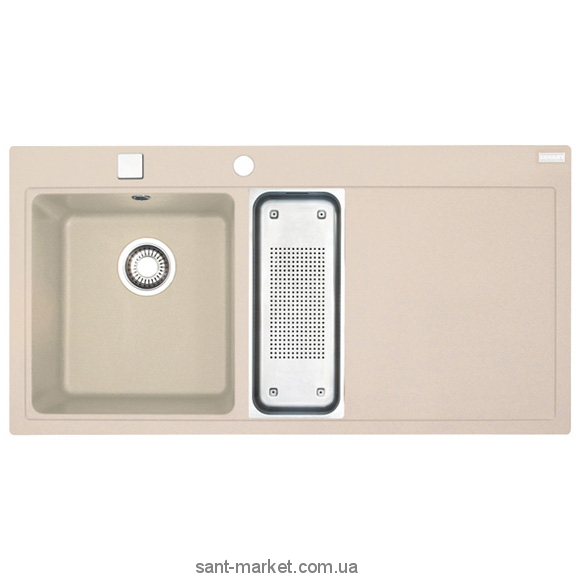 Мойка для кухни прямоугольная Franke Mythos MTG 651-100  1.5 чаши  крыло справа  врезная  гранит  бежевая 114.0017.936