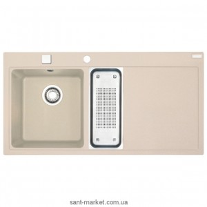 Мийка для кухні прямокутна Franke Mythos MTG 651-100 1.5 чаші крило праворуч врізна граніт бежева 114.0017.936