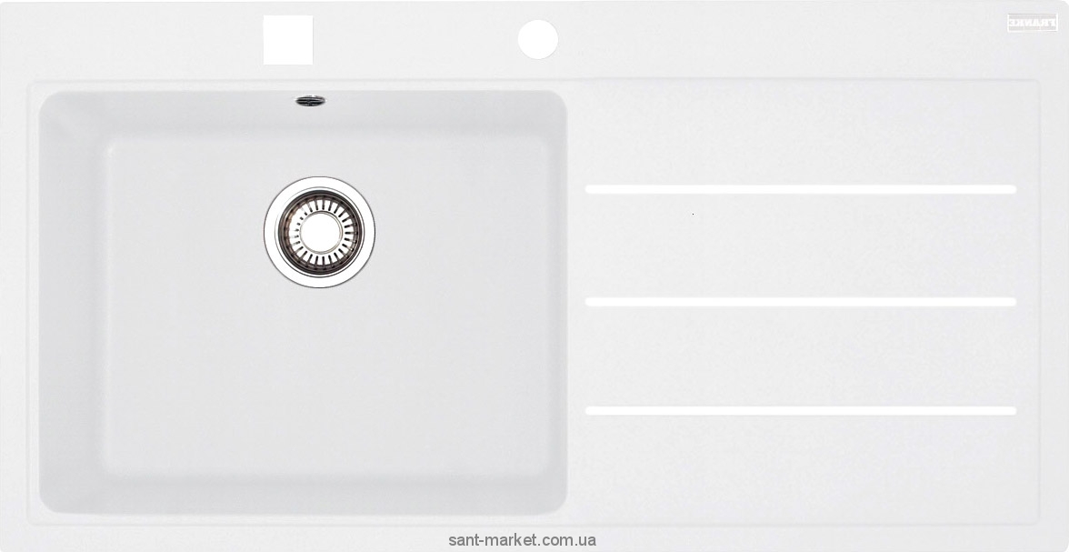 Мойка для кухни прямоугольная Franke Mythos Fusion MTF 611  крыло справа  врезная  гранит  белая 114.0157.003