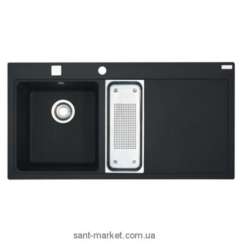 Мойка для кухни прямоугольная Franke Mythos MTG 651-100  1.5 чаши  крыло справа  врезная  гранит  оникс 114.0176.573
