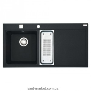 Мойка для кухни прямоугольная Franke Mythos MTG 651-100  1.5 чаши  крыло справа  врезная  гранит  оникс 114.0176.573