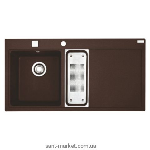 Мойка для кухни прямоугольная Franke Mythos MTG 651-100  1.5 чаши  крыло справа  врезная  гранит  шоколад 114.0176.577