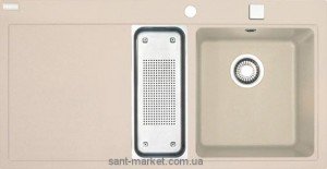 Мийка для кухні прямокутна Franke Mythos MTG 651-100 1.5 чаші крило зліва врізна граніт бежева 114.0017.935