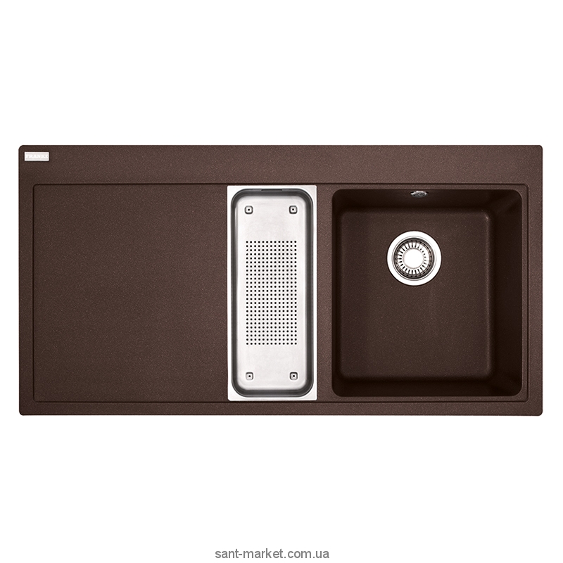 Мийка для кухні прямокутна Franke Mythos MTG 651-100 1.5 чаші крило зліва врізна граніт шоколад 114.0176.576