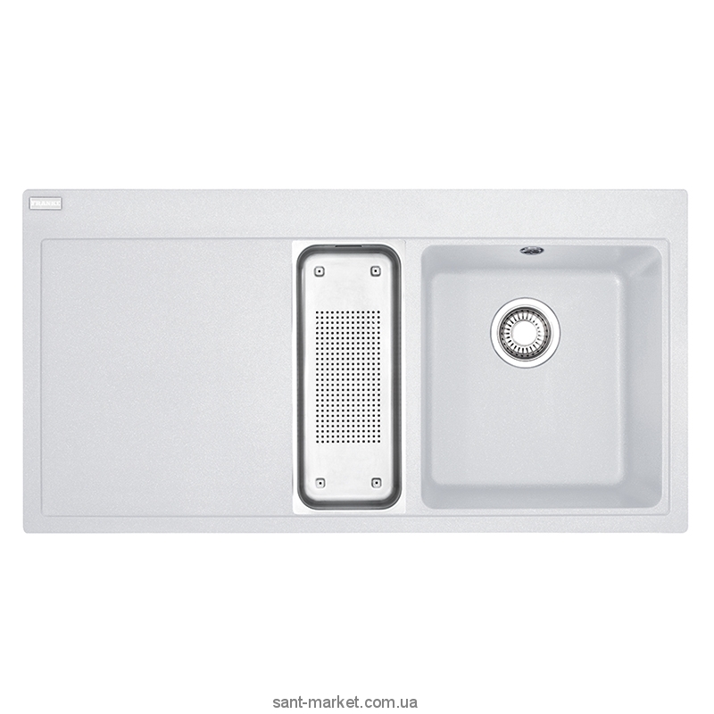 Мойка для кухни прямоугольная Franke Mythos MTG 651-100  1.5 чаши  крыло слева  врезная  гранит  белая 114.0017.861