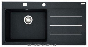 Мойка для кухни прямоугольная Franke Mythos Fusion MTF 611  крыло справа  врезная  гранит  черная 114.0157.287