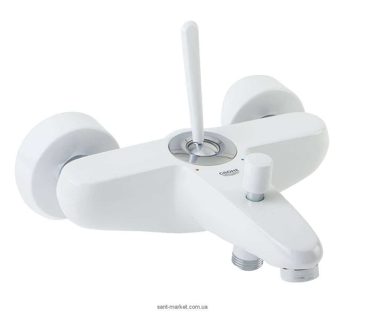 Смеситель с джойстиком для ванны с коротким изливом Grohe коллекция Eurodisc Joy белый 23431LS0