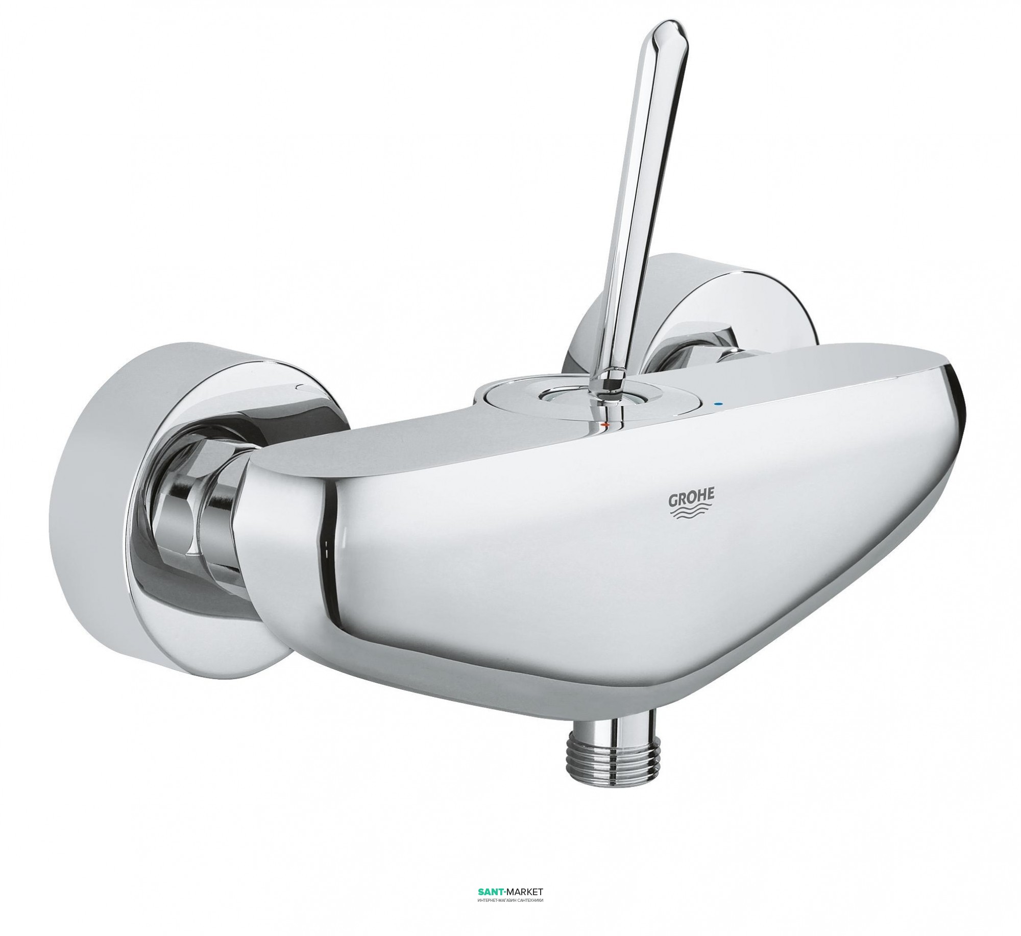 Змішувач для душу настінний з джойстиком Grohe колекція Eurodisc Joy хром 23430000