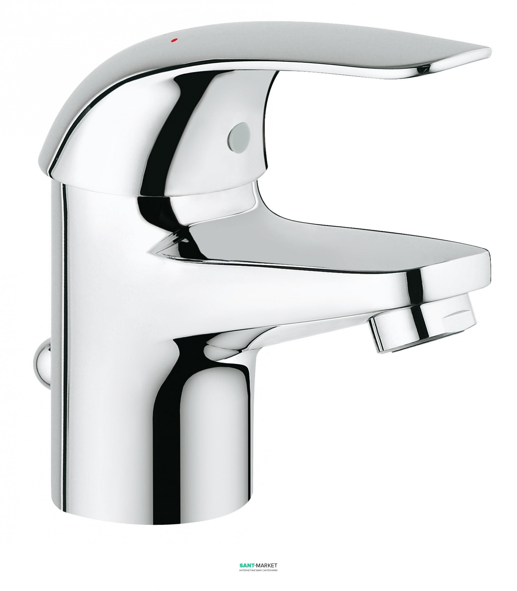 Змішувач для раковини одноважеля з донним клапаном Grohe колекція Euroeco хром 32732000