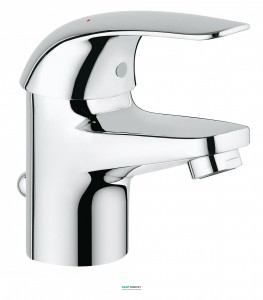 Смеситель для раковины однорычажный с донным клапаном Grohe колекция Euroeco хром 32732000