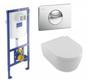 Унітаз Villeroy & Boch Avento 5656HR01 + Сидіння + Інсталяція ViConnect 92246100 + Кнопка змиву 92248561