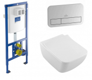 Унитаз подвесной Villeroy&Boch Venticello 4611R001+9M79S101 + Инсталляция ViConnect 92246100 + Кнопка смыва 92249061