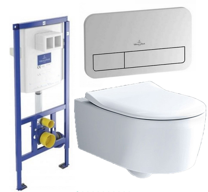 Унітаз Villeroy & Boch Avento 5656RS01 + Сидіння SlimSeat + Інсталяція ViConnect 92246100 + Кнопка змиву 92249061