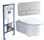 Унитаз Villeroy&Boch Avento 5656RS01 + Сиденье SlimSeat + Инсталляция ViConnect 92246100 + Кнопка смыва 92249061