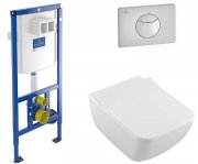 Унитаз подвесной Villeroy&Boch Venticello 4611R001+9M79S101 + Инсталляция ViConnect 92246100 + Кнопка смыва 92248561