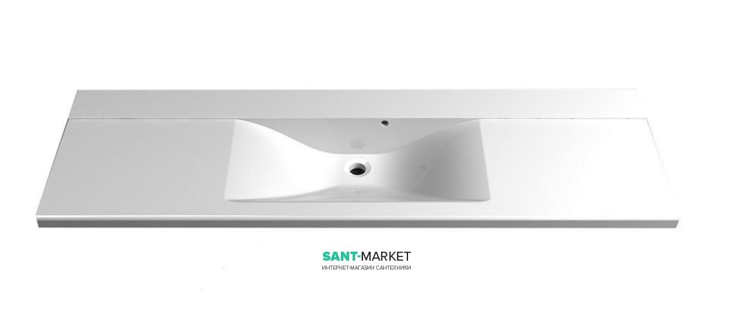 Раковина для ванной на тумбу умывальник-столешница Буль-Буль коллекция Margo белая 2715101