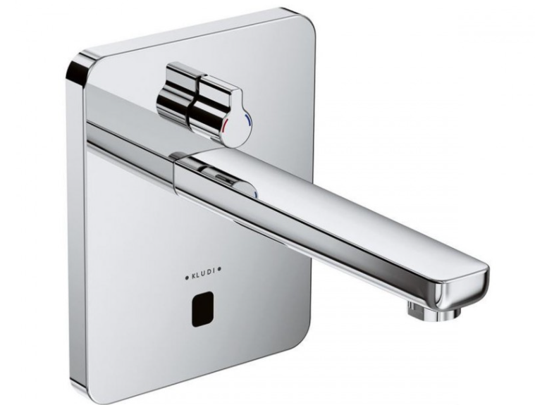 Смеситель для раковины электронный настенный сенсорный Kludi коллекция Zenta хром 3850005