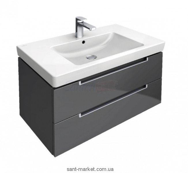 Тумба под раковину подвесная Villeroy&Boch Subway 2.0 78.7x44.9x42 серый глянец A68900FP