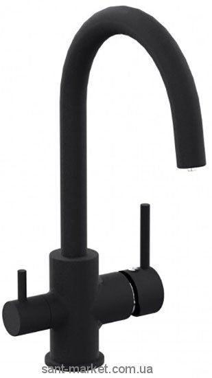 Смеситель для кухни под фильтр Imprese Daicy двухрычажный черный 55009-UB