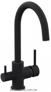 Змішувач для кухні під фільтр Imprese Daicy Двохважеля чорний 55009-UB