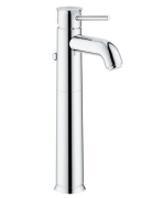 Смеситель для раковины однорычажный с донным клапаном высокий Grohe BauClassic хром 32868000