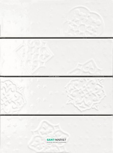 Плитка настенная Ragno Brick Glossy Decoro White 10*30