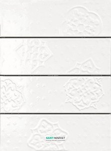 Плитка настенная Ragno Brick Glossy Decoro White 10*30