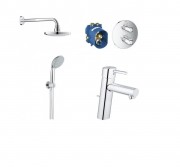 Комплект смесителей для душа Grohe Grohtherm 1000 Cosmopolitan + Смеситель для раковины Concetto 346234