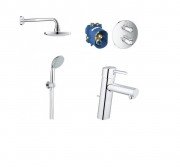 Комплект смесителей для душа Grohe Grohtherm 1000 Cosmopolitan + Смеситель для раковины Concetto 346234