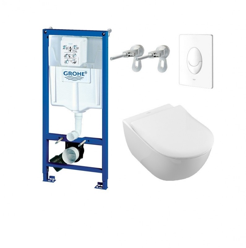 Унитаз подвесной Villeroy&Boch Subway 2.0 5614R001 + Сиденье + Комплект Grohe Rapid SL 38722001