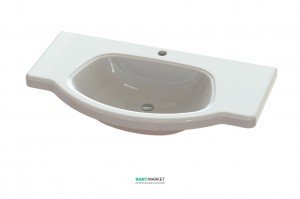 Раковина для ванной на тумбу умывальник-столешница Snail коллекция Афина белая 107А100