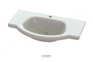 Раковина для ванної на тумбу умивальник-стільниця Snail колекція Афіна біла 107А100