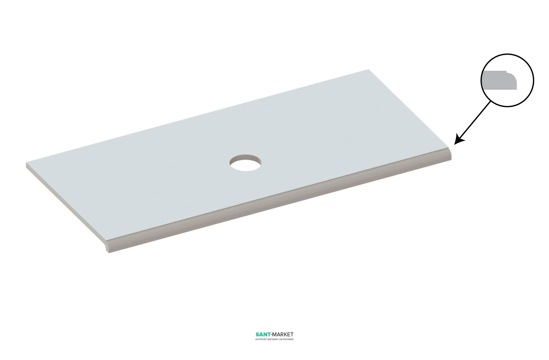 Столешница под раковину Snail Медея 120х55 белая 123А100