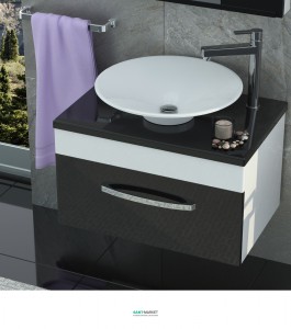 Тумба для раковины подвесная Snail Мадлен с умывальником Орион белый 700KM121